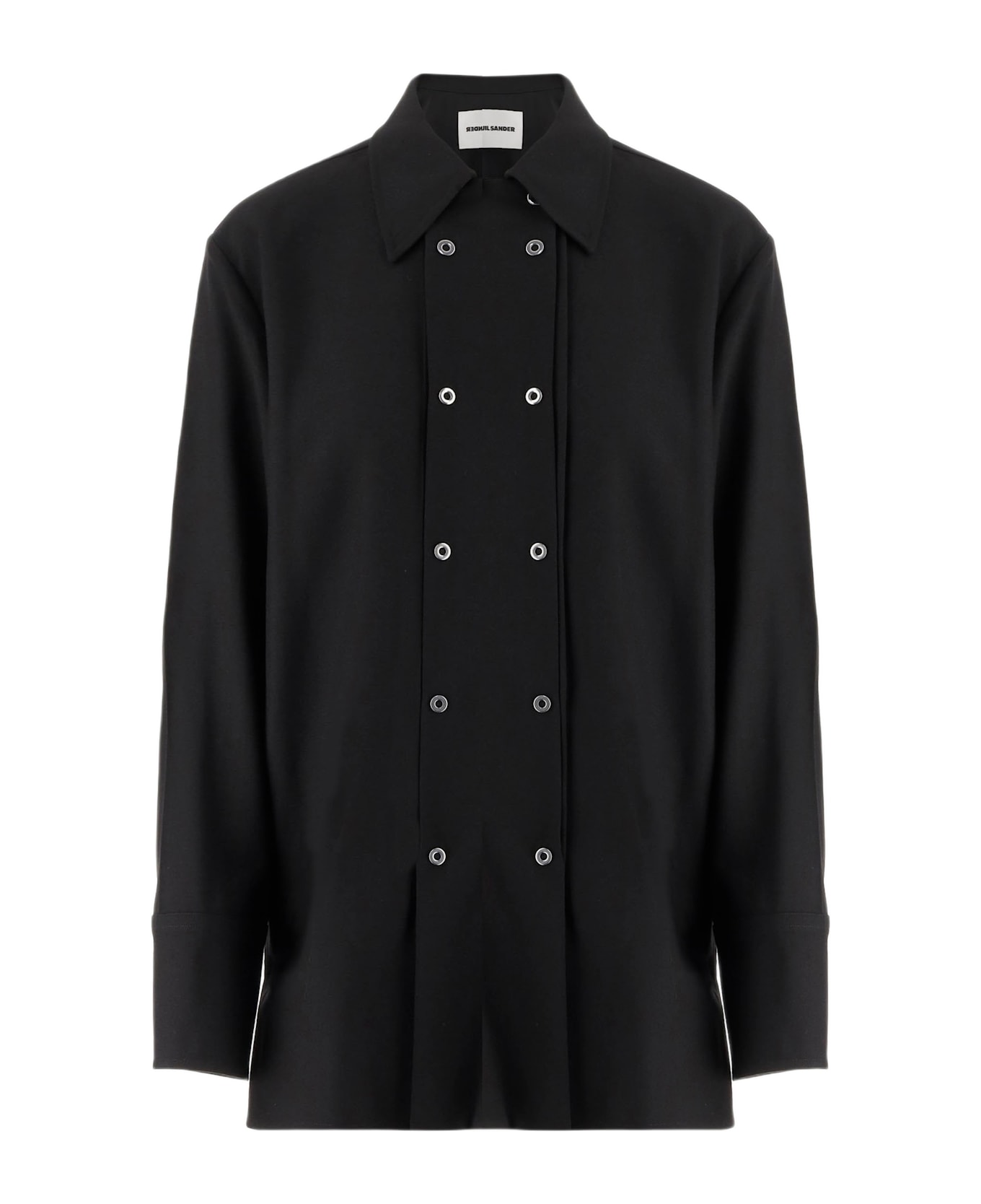 Jil Sander Wool Double-breasted Shirt - Black