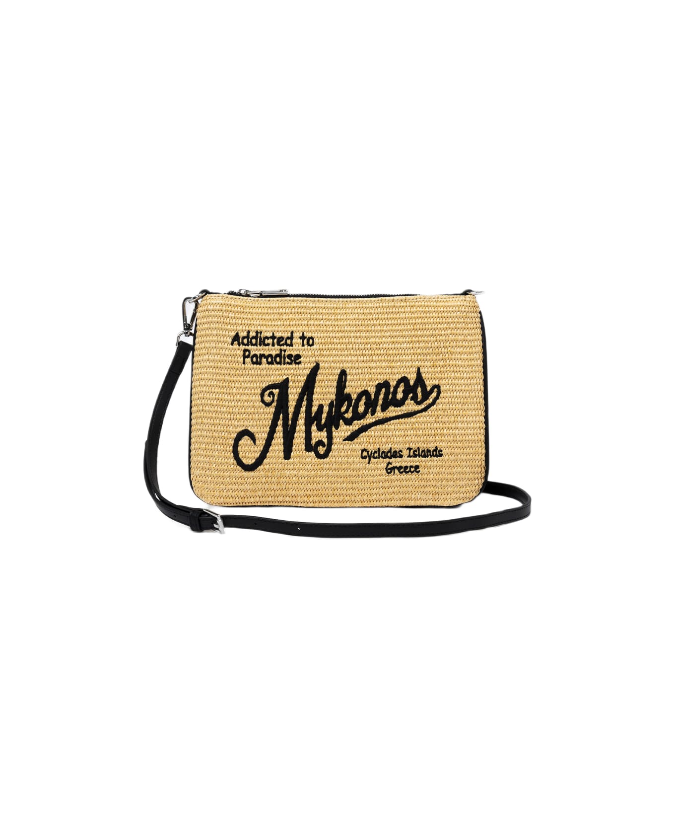 MC2 Saint Barth Parisienne Straw Pochette With Mykonos Embroidery - BEIGE