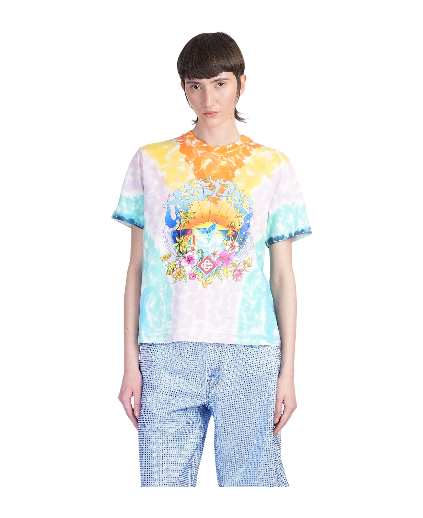 Casablanca T-shirt In Multicolor Cotton - multicolor