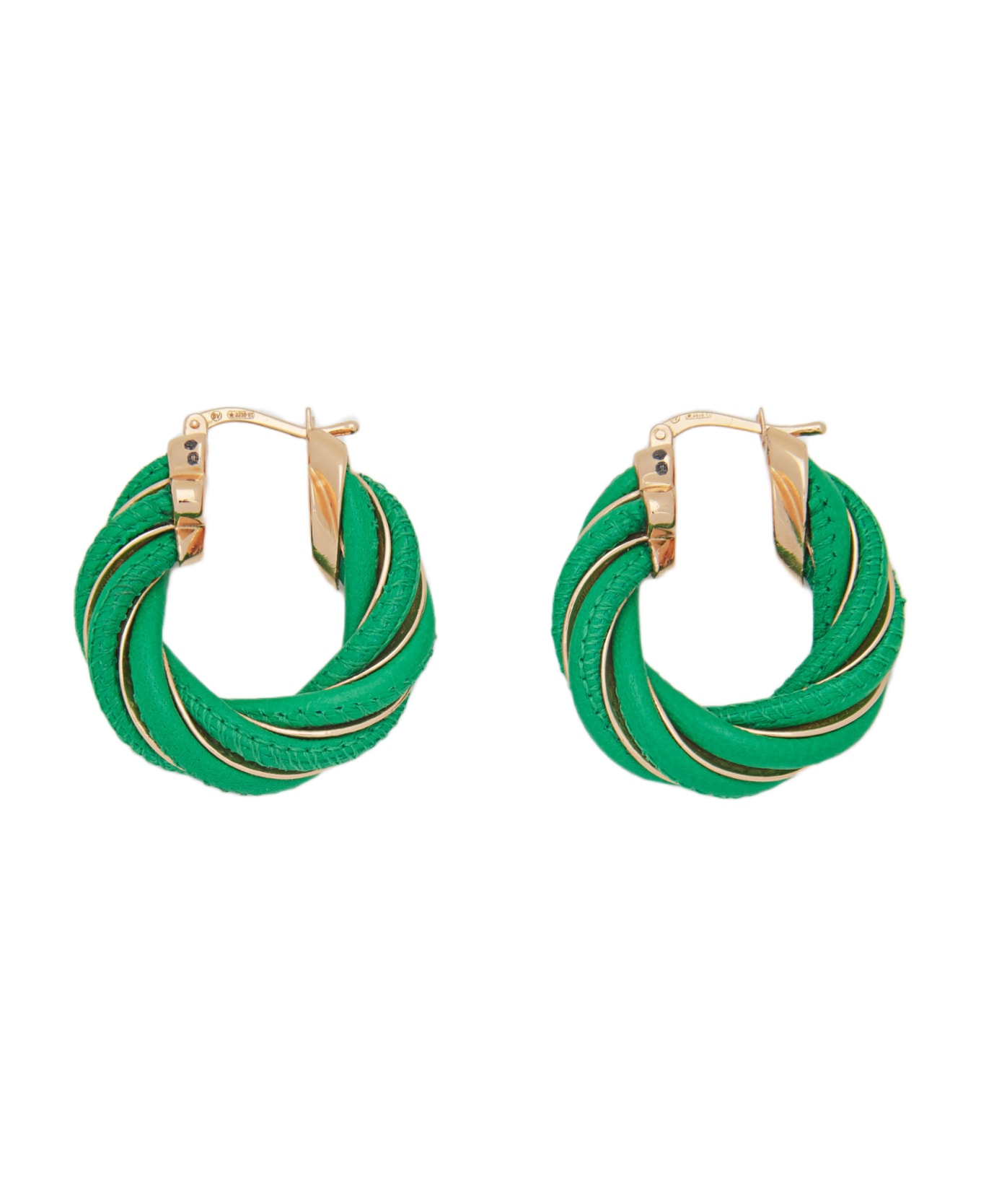 Bottega Veneta Twist Hoop Earrings - Green