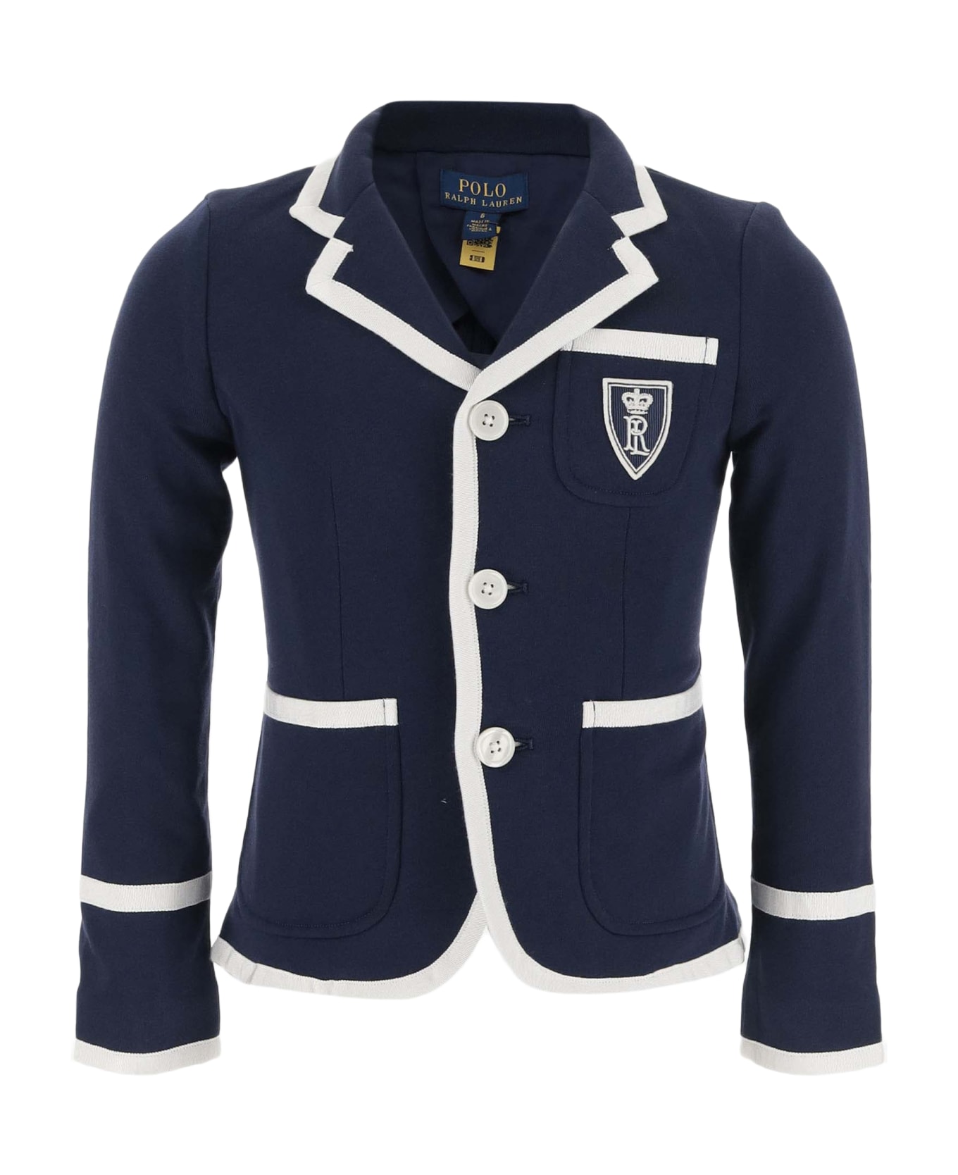 Polo Ralph Lauren Single-breasted Cotton Jacket With Logo - Blue コート＆ジャケット