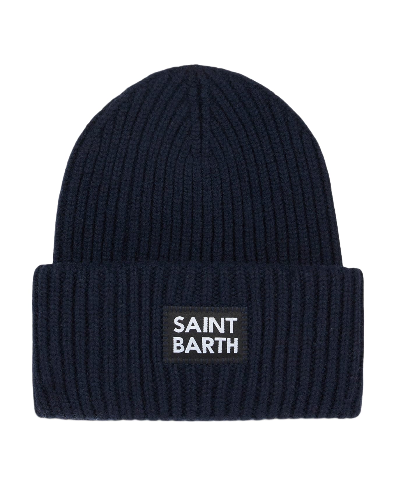 MC2 Saint Barth Boy Blue Ribbed Beanie With Saint Barth Label - BLUE