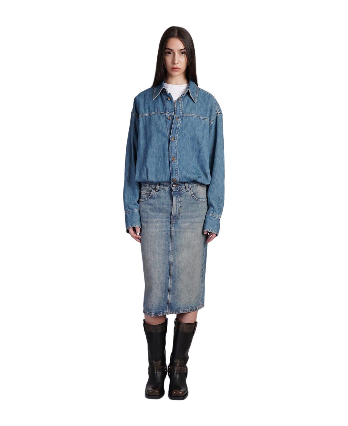 Haikure Joelle Dress Woman In Blue Cotton - blue