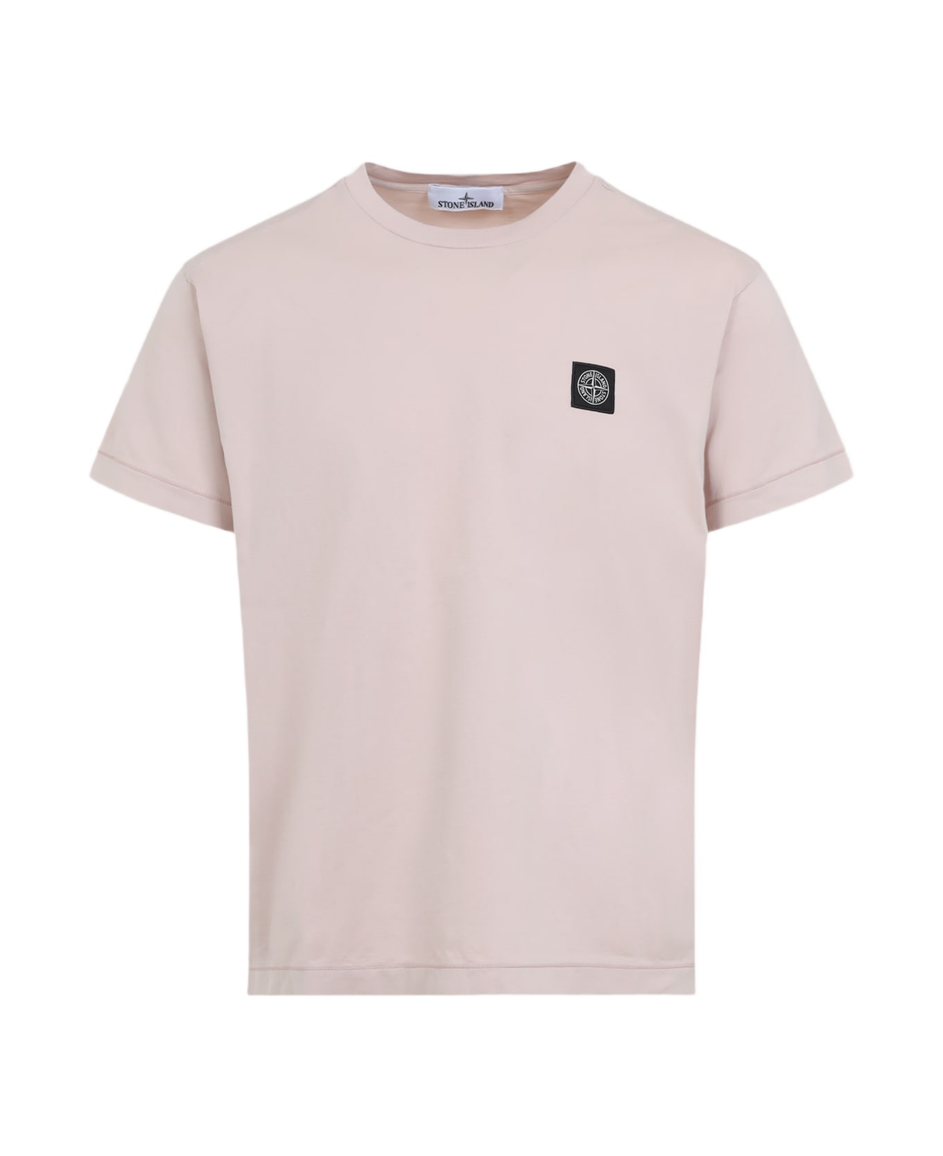 Stone Island Logo Patch Crewneck T-shirt - Antique Rose