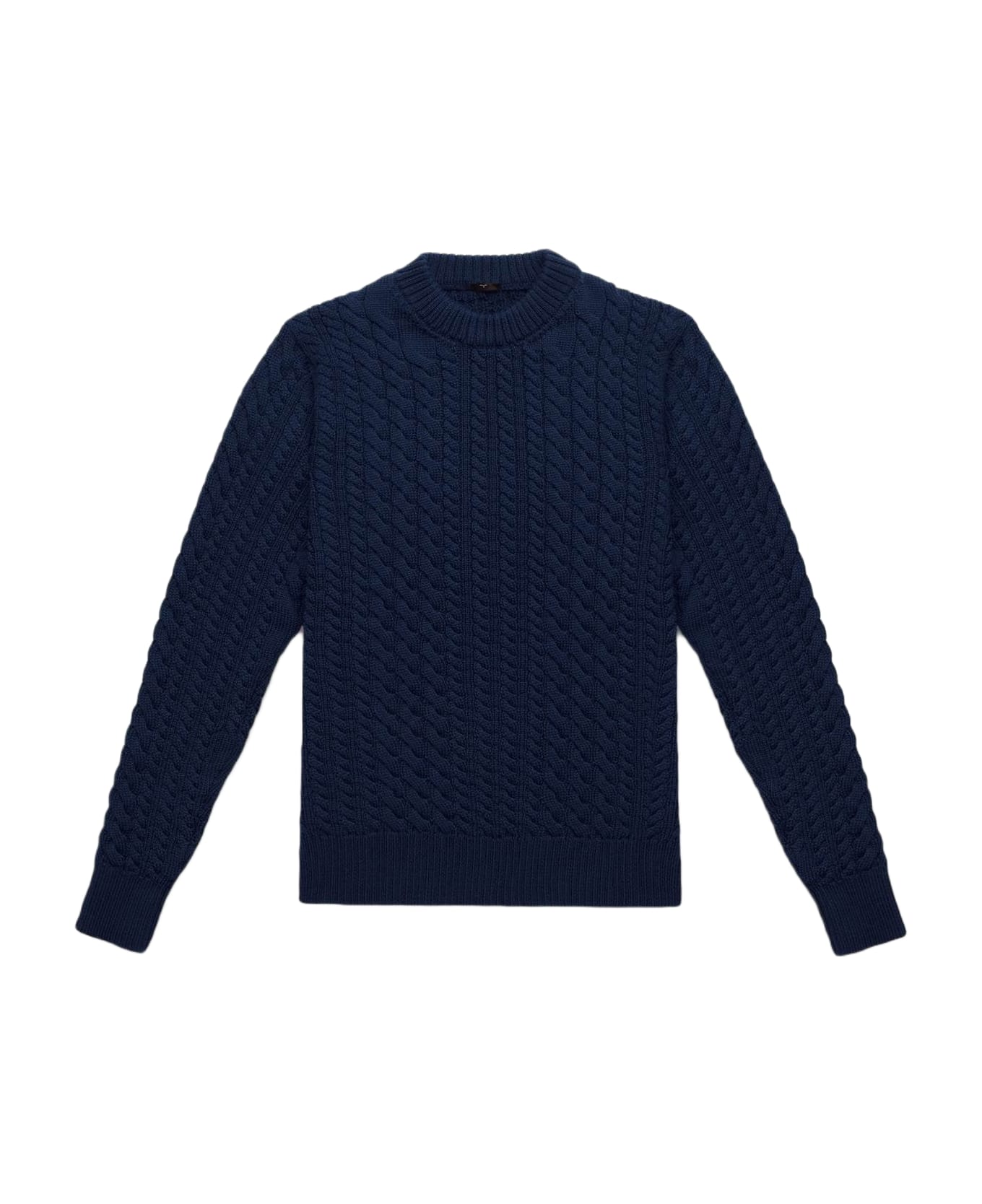 Larusmiani Cable Knit Sweater 'col Du Pillon' Sweater - MidnightBlue