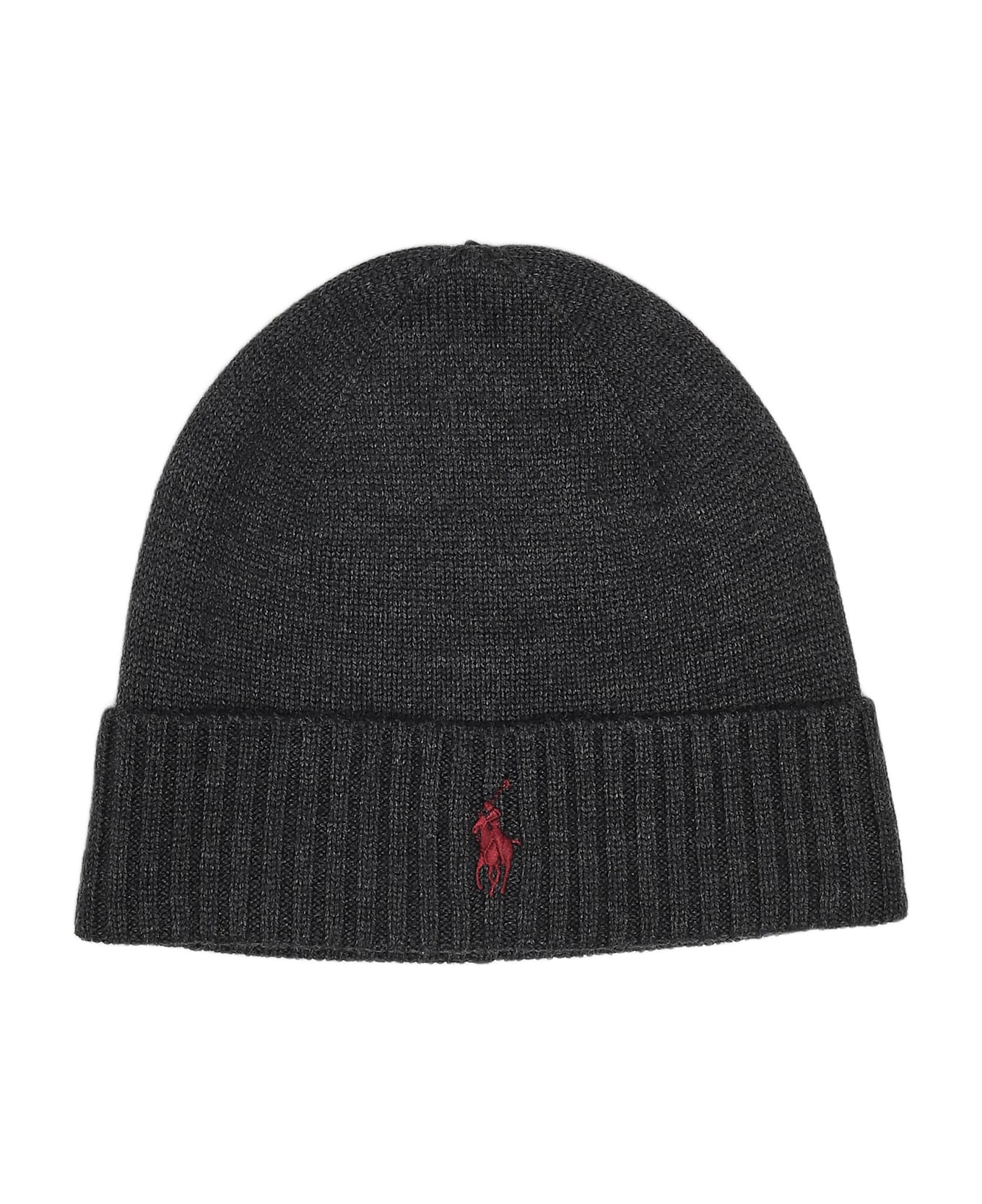 Polo Ralph Lauren Berretto In Lana Con Pony Player Beanie - GRIGIO SCURO