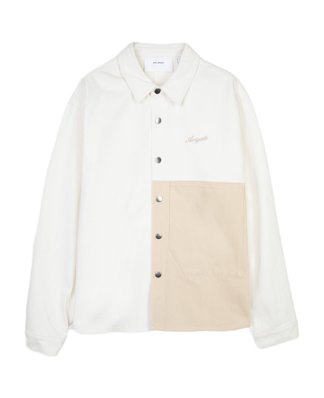 Axel Arigato Block Shirt Off white and beige colorblock overshirt - Block shirt - Ecrù