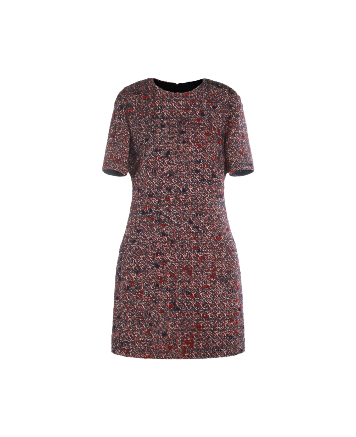 Gucci Blue And Red Wool Dress - Blue