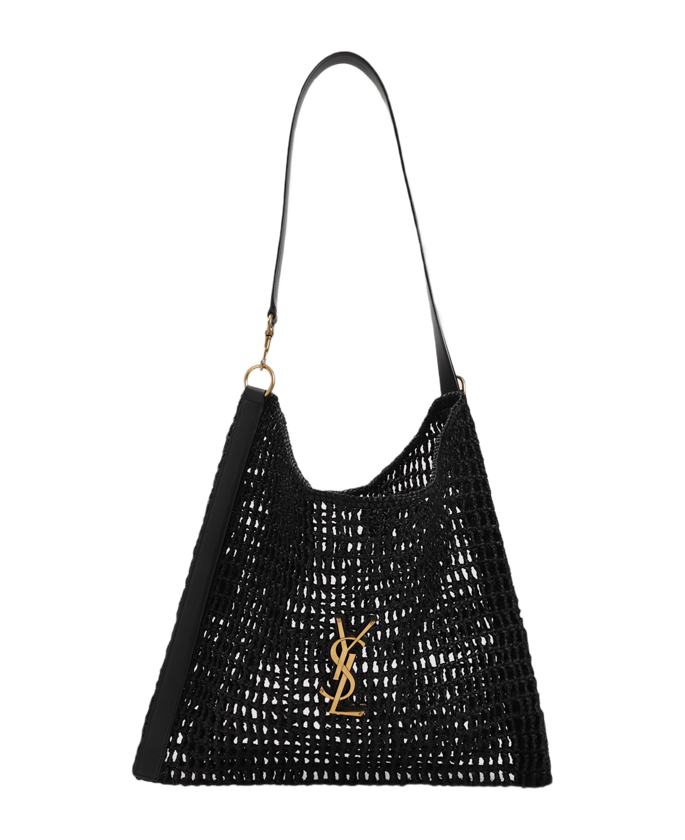 Saint Laurent Ysl Rafia Bag - Nero