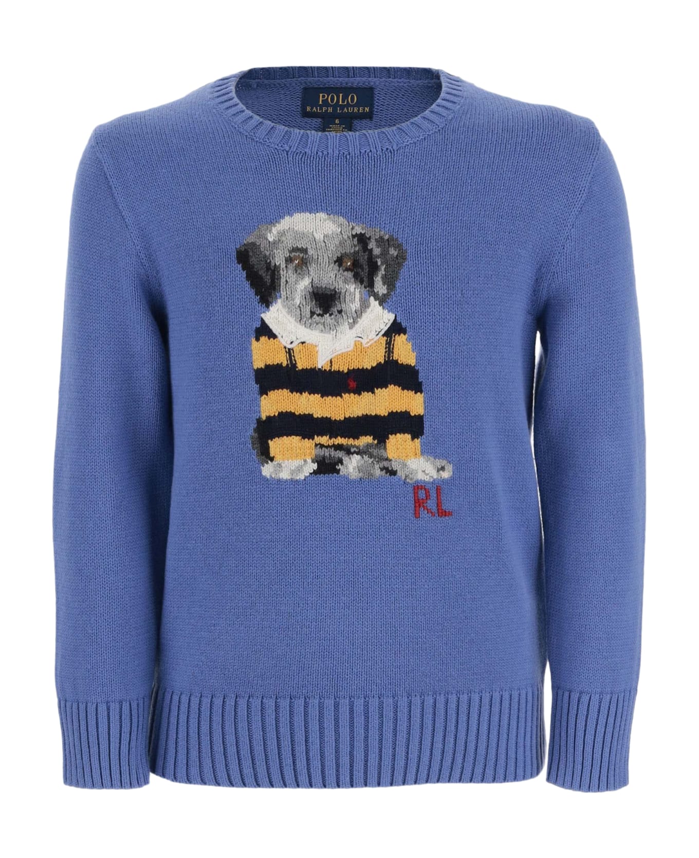 Polo Ralph Lauren Cotton Sweater With Little Dog - Red