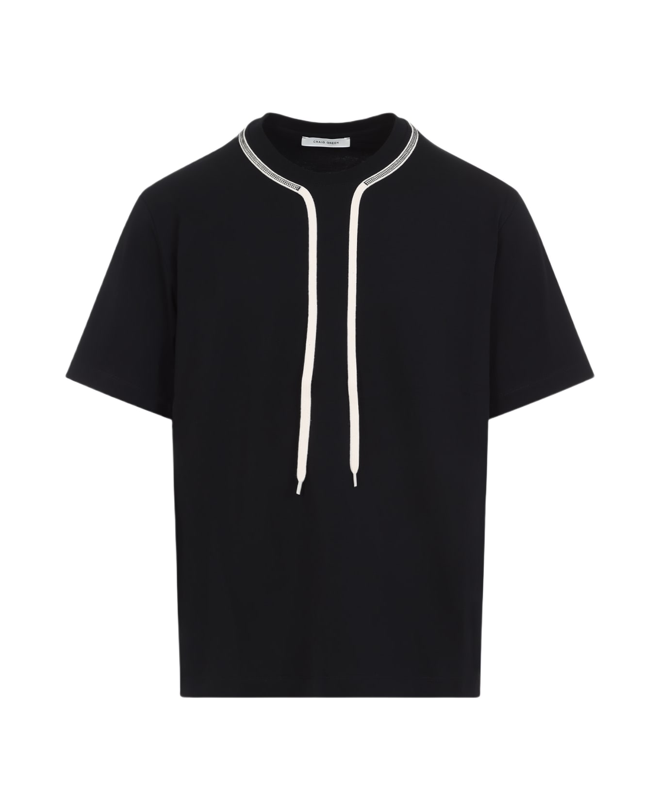 Craig Green Flatlock Lace T-shirt - Black Cream