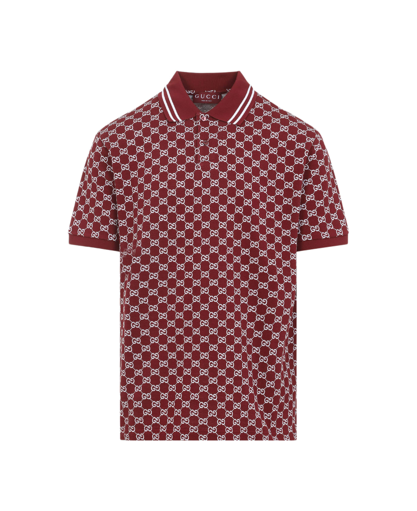 Gucci Short Sleeves Gg Polo - Rosso Ancora White