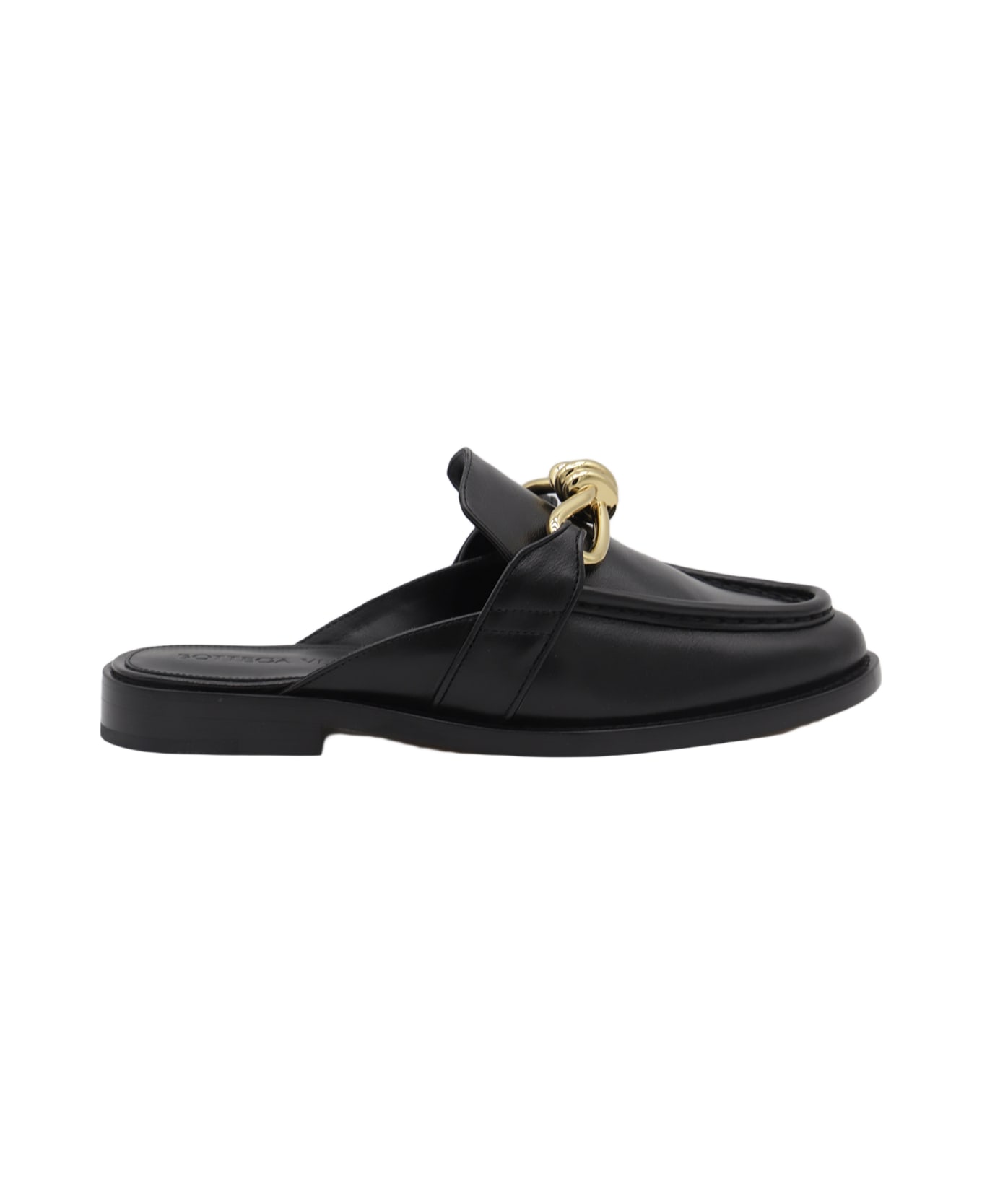 Bottega Veneta Black Leather Flats - Black