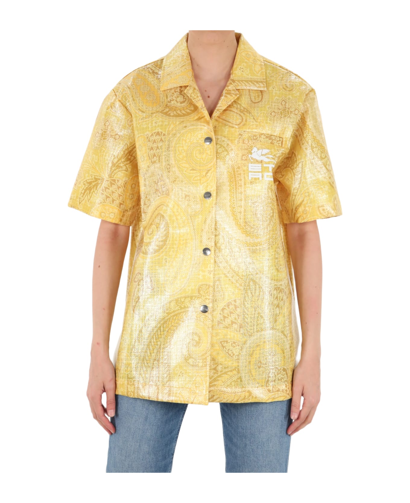 Etro Yellow Shirt With Logo - YELLOW シャツ