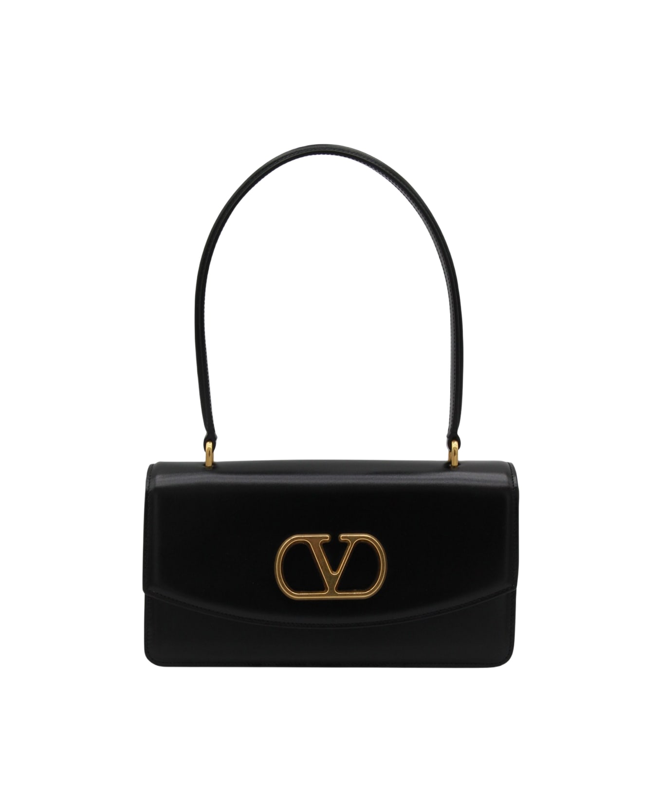 Valentino Garavani Black Leather Shoulder Bag - BLACK