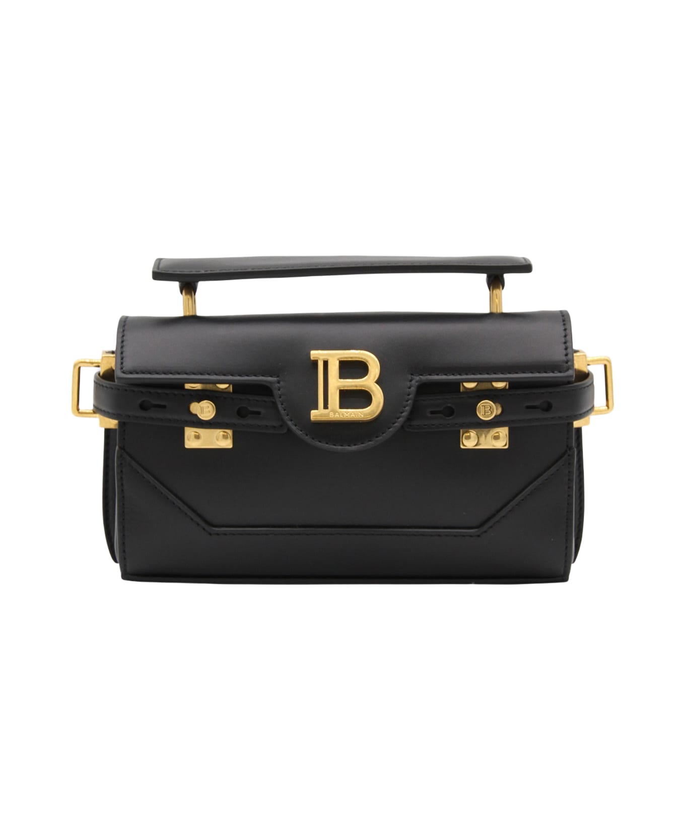 Balmain Black Leather Shoulder Bag - NERO