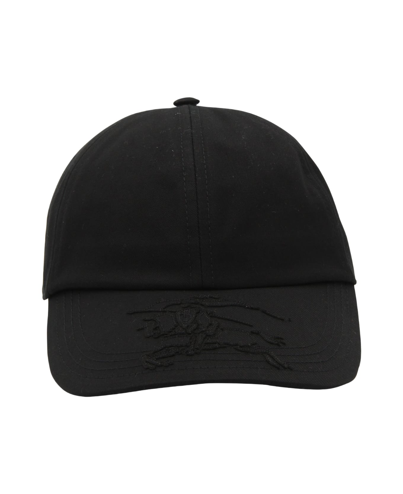 Burberry Black Cotton Blend Baseball Cap - Black 帽子