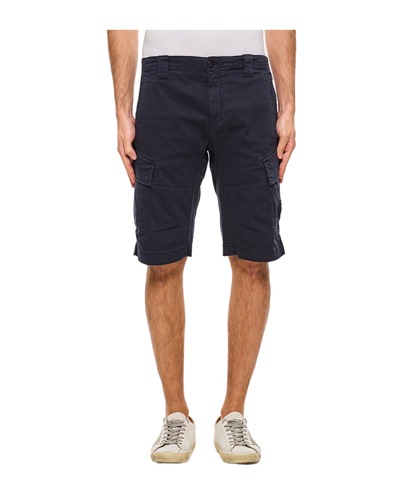 C.P. Company Sateen Stretch Cargo Shorts - Blue