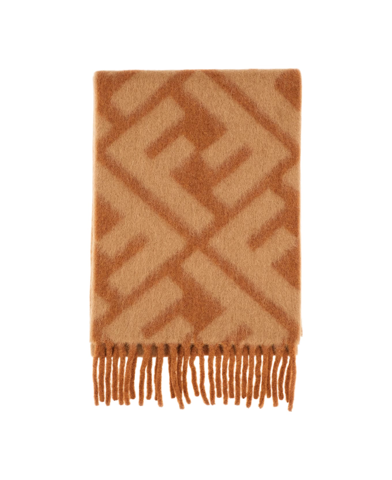 Fendi Ff Alpaca And Wool Scarf - Beige