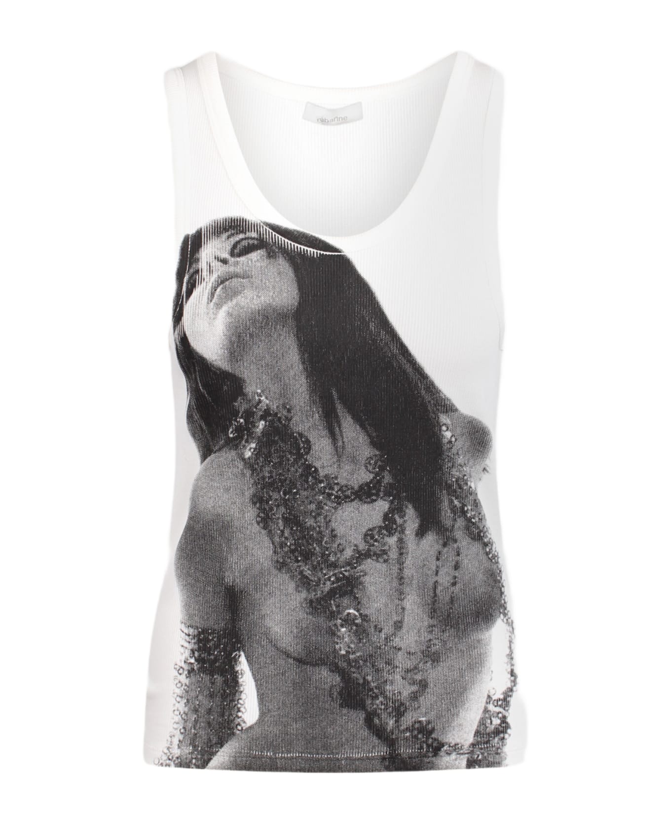 Paco Rabanne Rabanne Ribbed Tank Top With Graphics タンクトップ