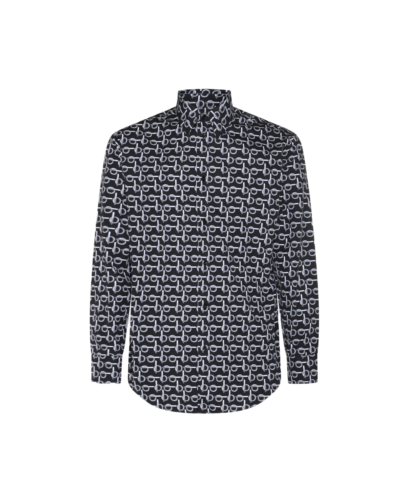 Burberry Black And White Cotton Shirt - SILVER/BLACK シャツ
