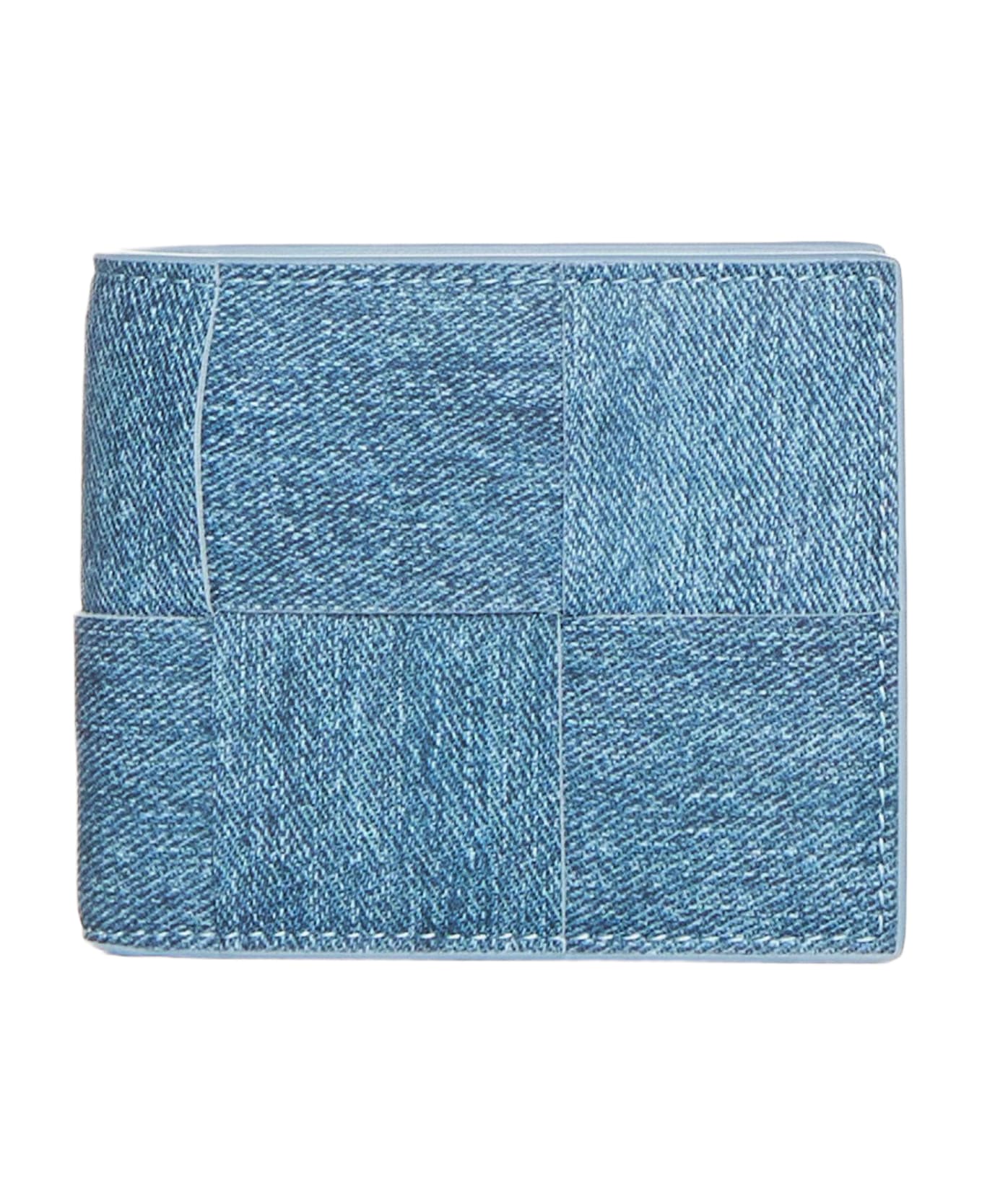 Bottega Veneta Cassette Leather Bifold Wallet - Clear Blue