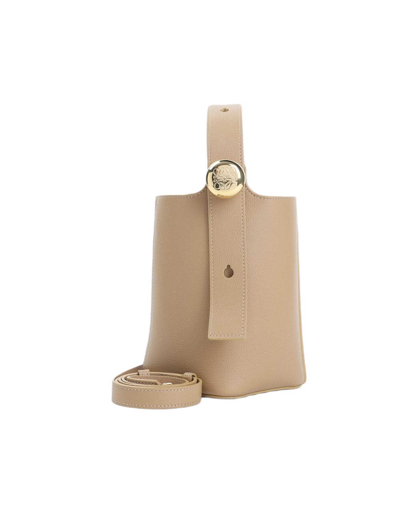Loewe Pebble Bucket Mini Bag - Latte