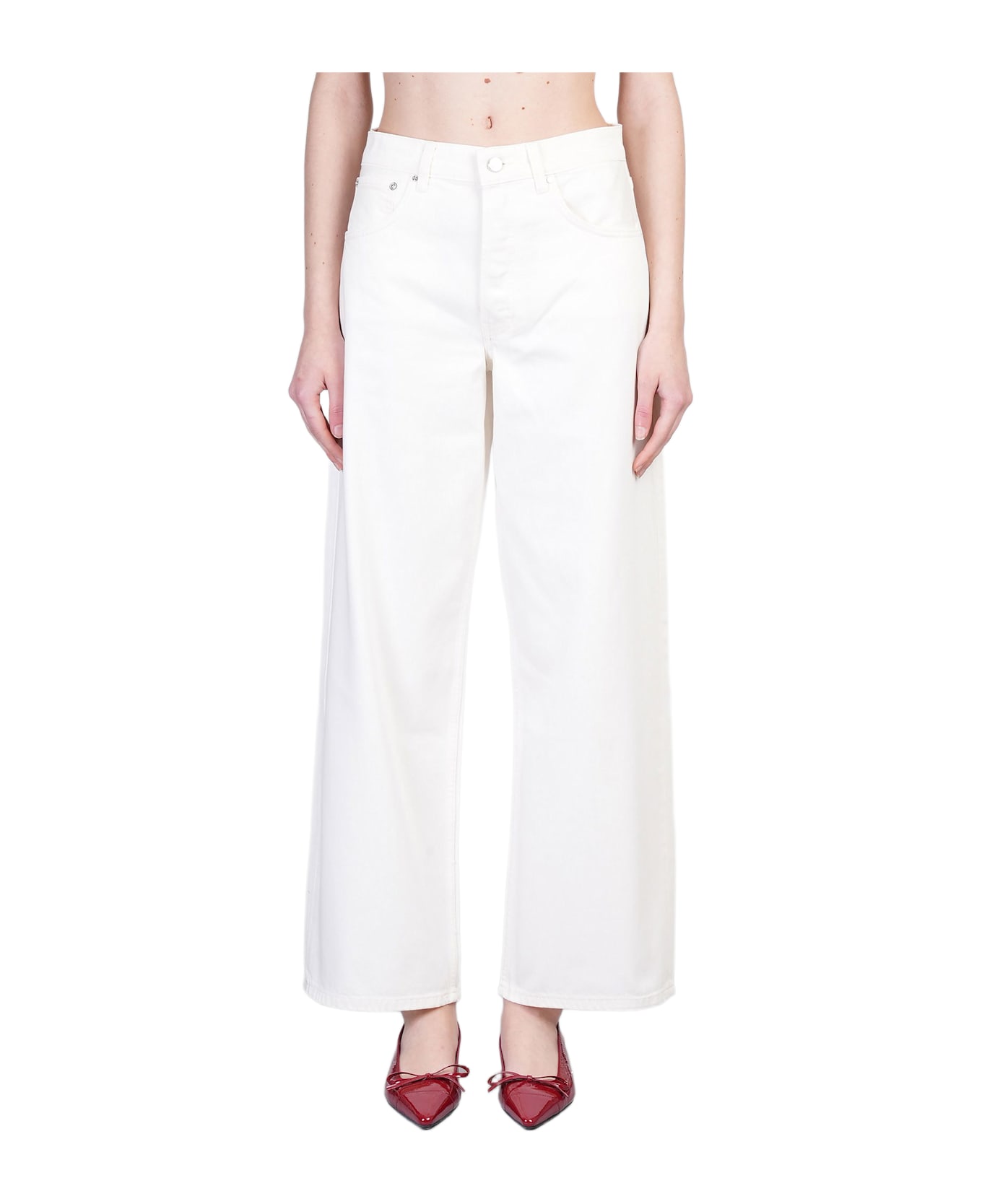 Anine Bing Manon Jeans In Beige Cotton - beige