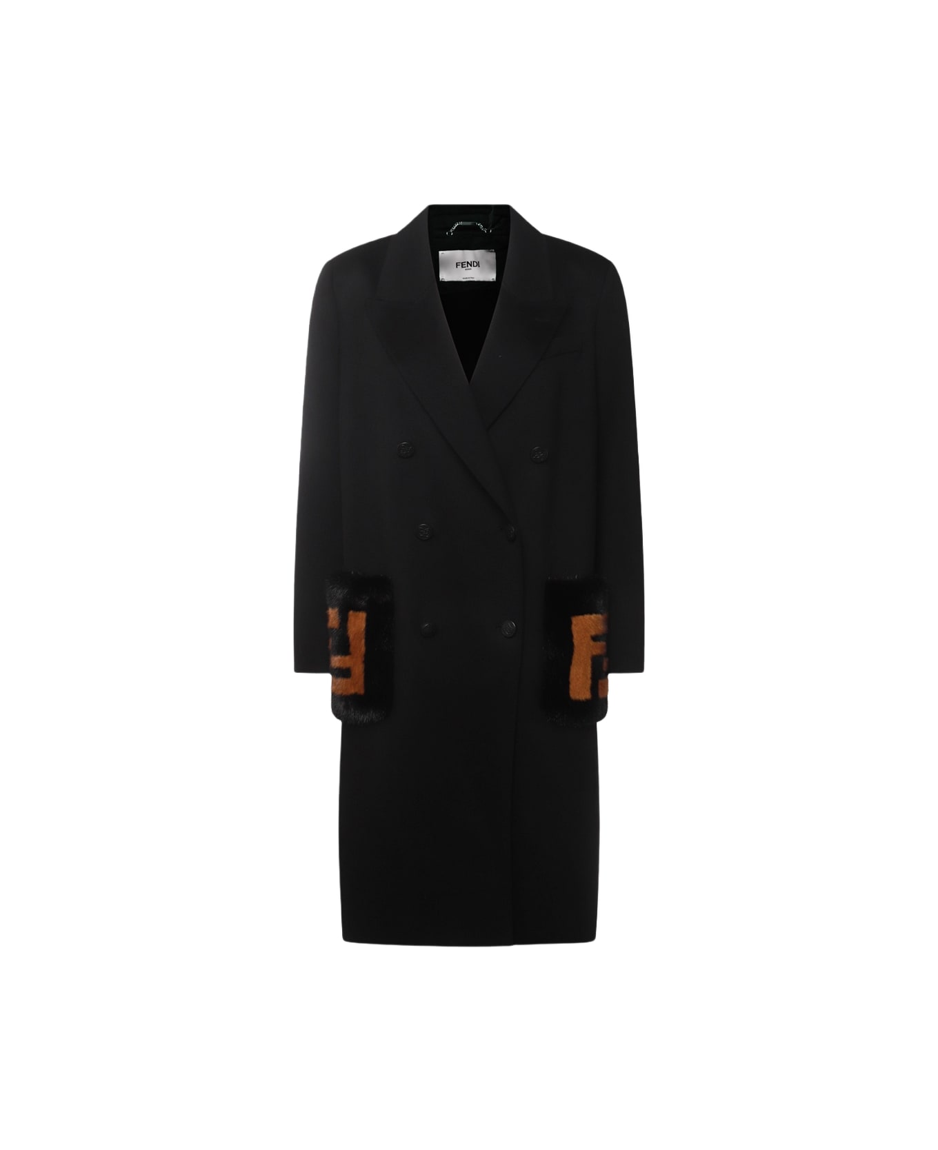 Fendi Black Wool Coat - Black