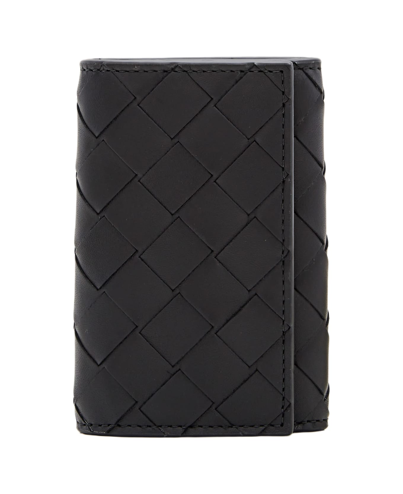 Bottega Veneta Intrecciato Calf Leather Keyring - Black