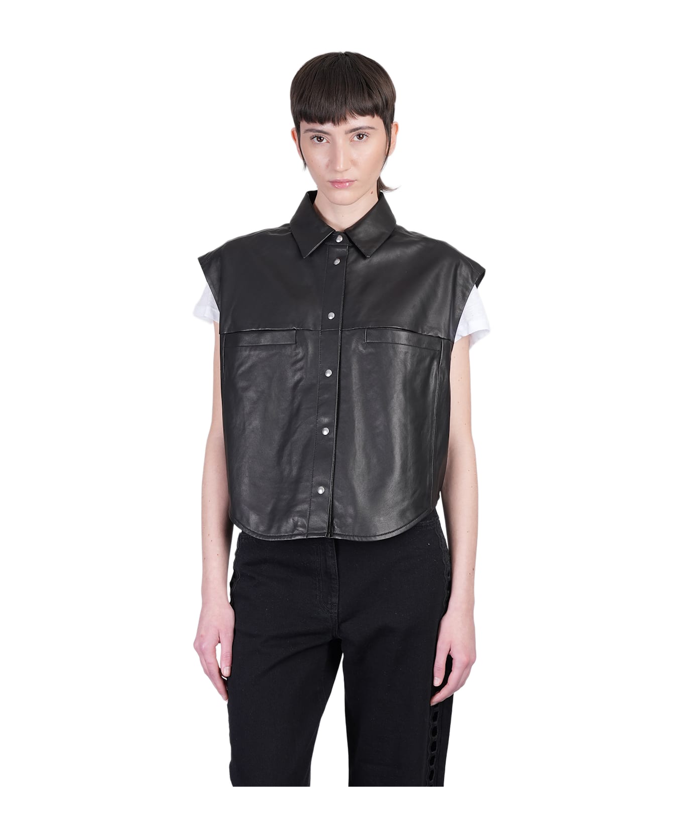 IRO Cadi Shirt In Black Wool And Polyester - black