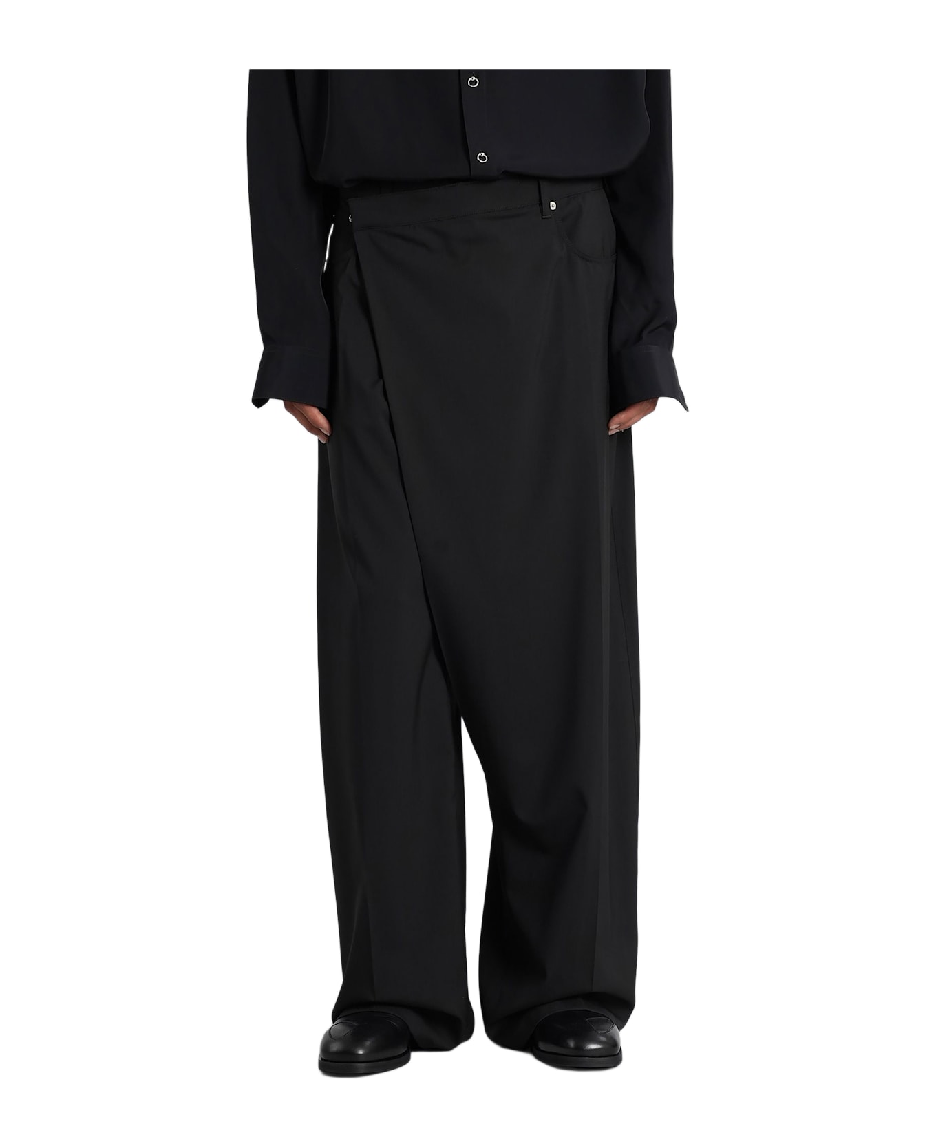 Mugler Pants In Black Cotton - black