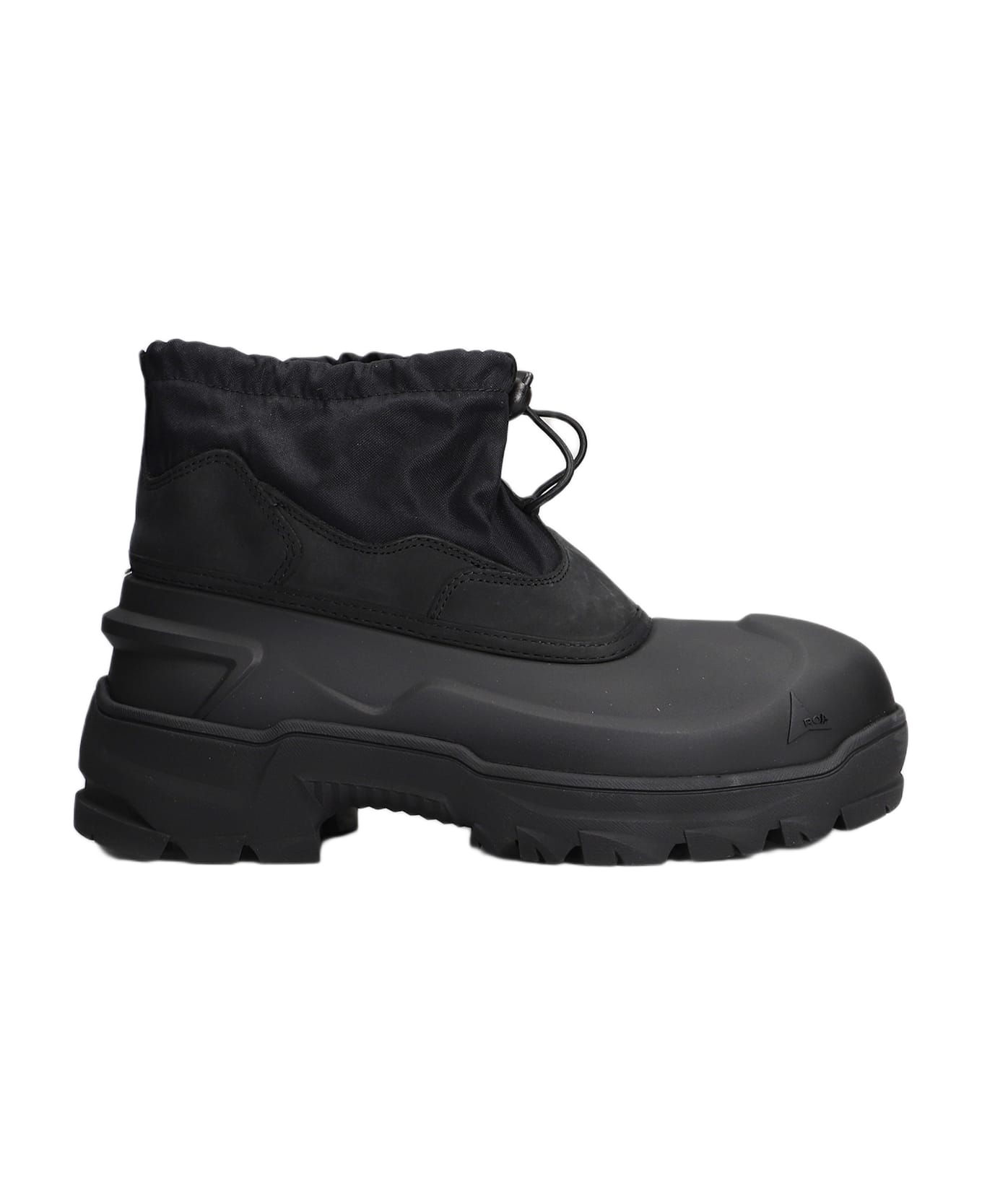 ROA Low Top Rubber Boot Combat Boots In Black Rubber/plasic - black