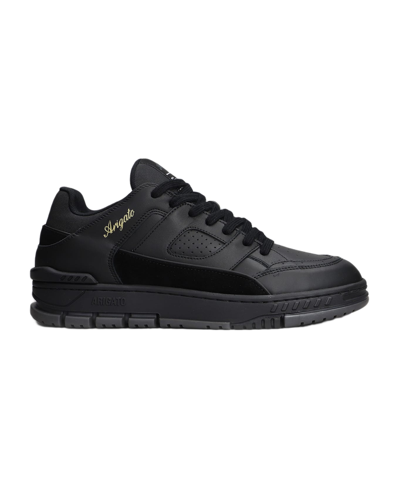 Axel Arigato Area Lo Sneakers In Black Suede And Leather - black