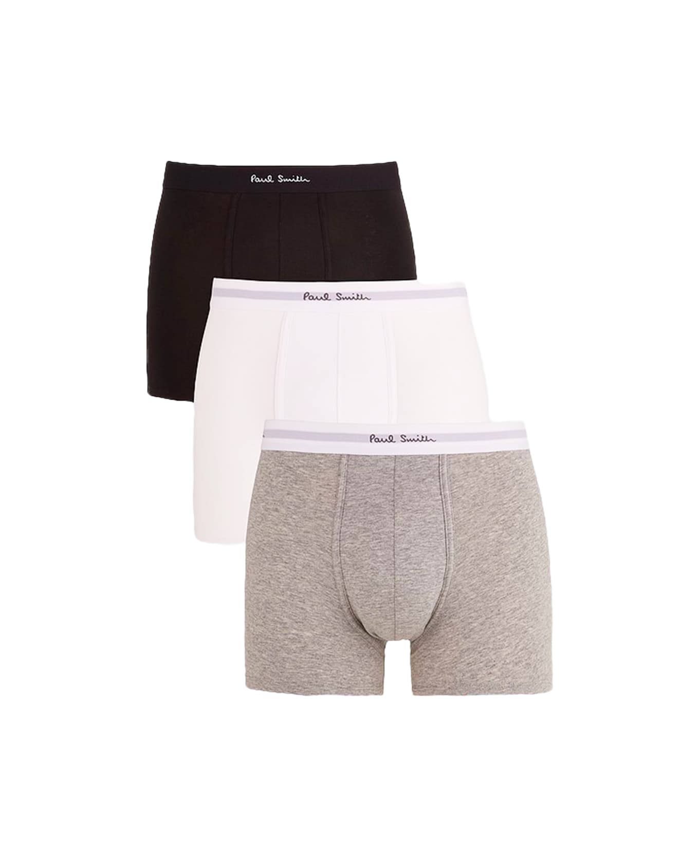 Paul Smith Black, White And Grey Cotton Blend Boxer 3-pack Set - Red