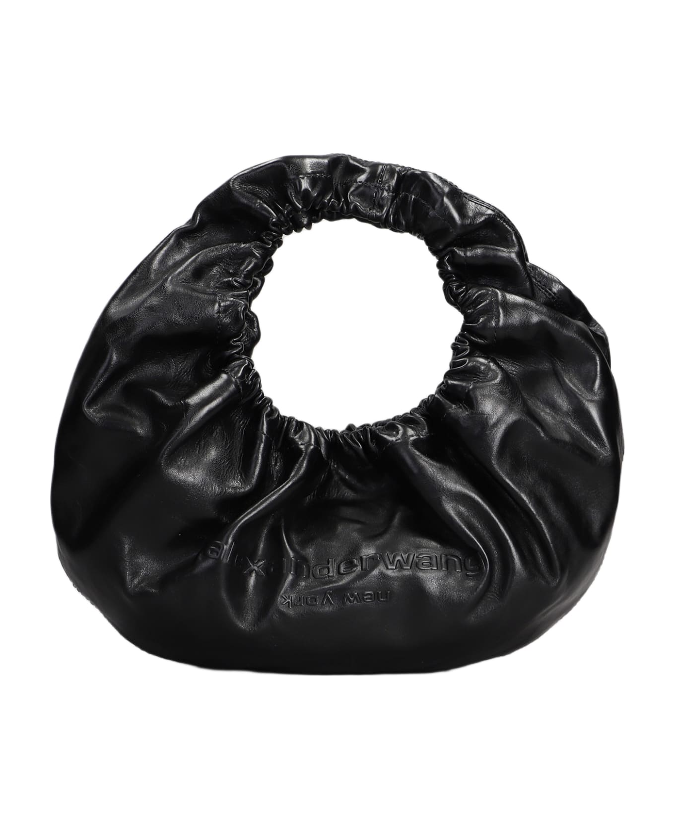 Alexander Wang Crescent Hand Bag In Black Leather - black