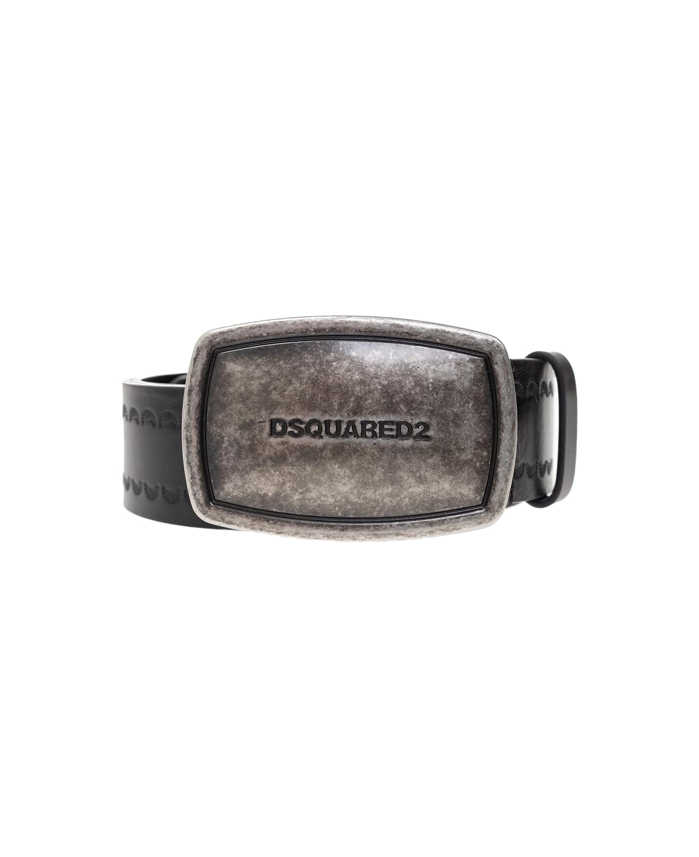 Dsquared2 Leather Belt - BLACK ベルト
