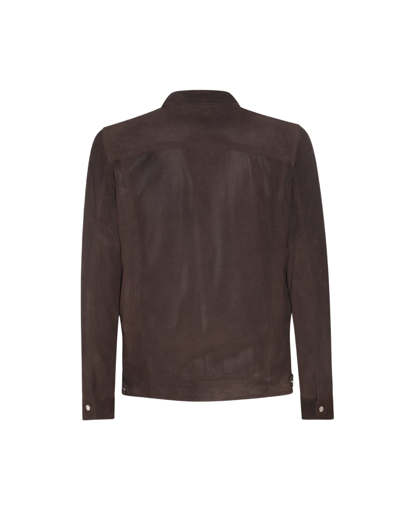 Barba Napoli Brown Leather Jacket - Dark Brown