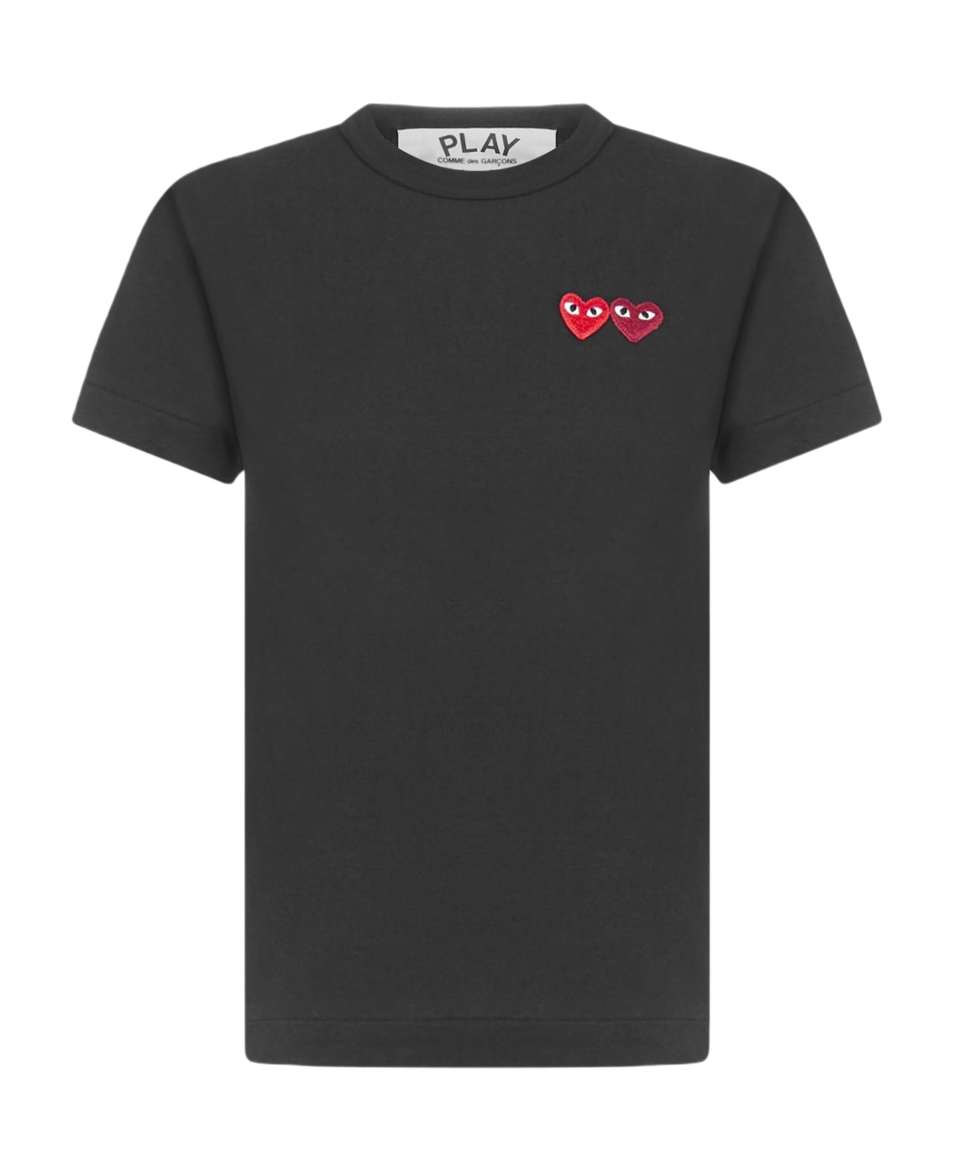 Comme des Garçons Play Double Logo-patch Cotton T-shirt - Nero Tシャツ