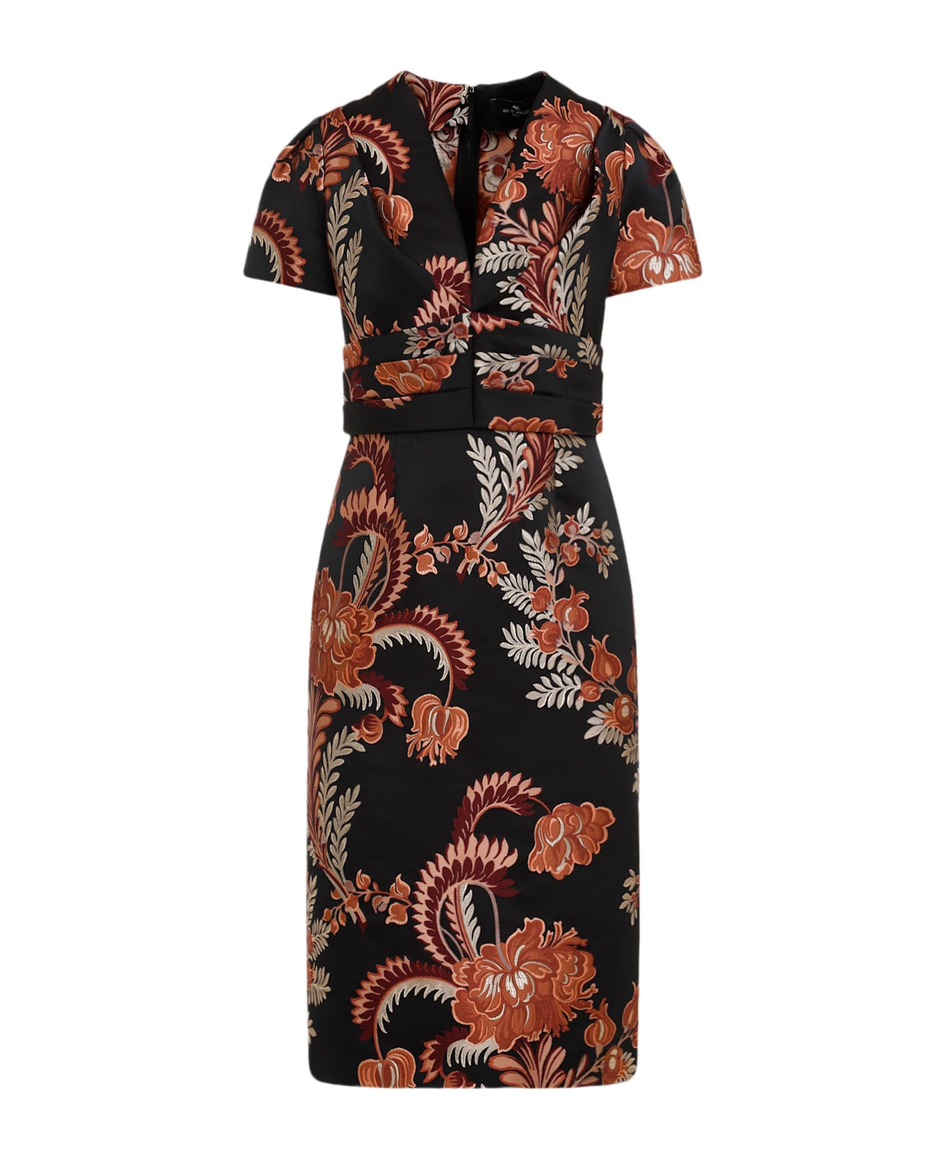 Etro Jacquard Midi Dress - Multicolor Black