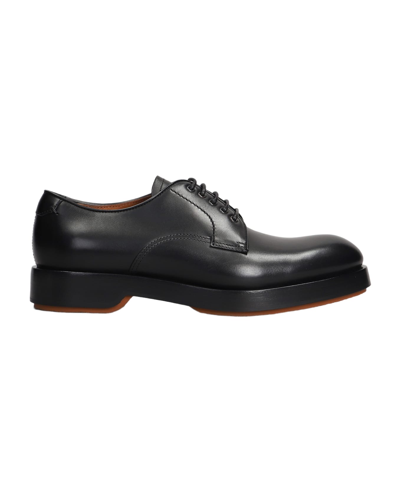 Zegna Lace Up Shoes In Black Leather - black