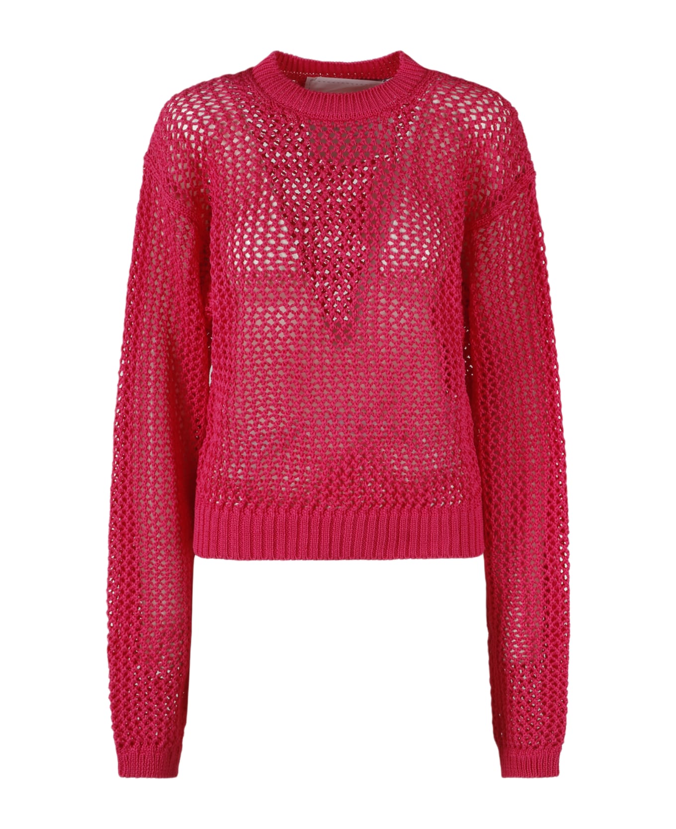 Ramael Bio Cable Crewneck Sweater - Pink & Purple