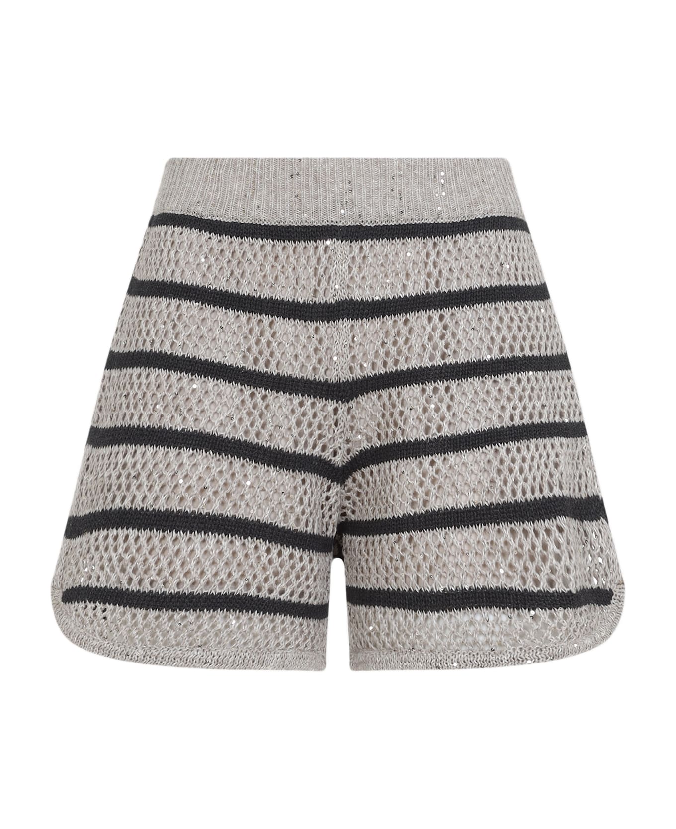 Brunello Cucinelli Striped Knit Bermuda - Beige Freddo