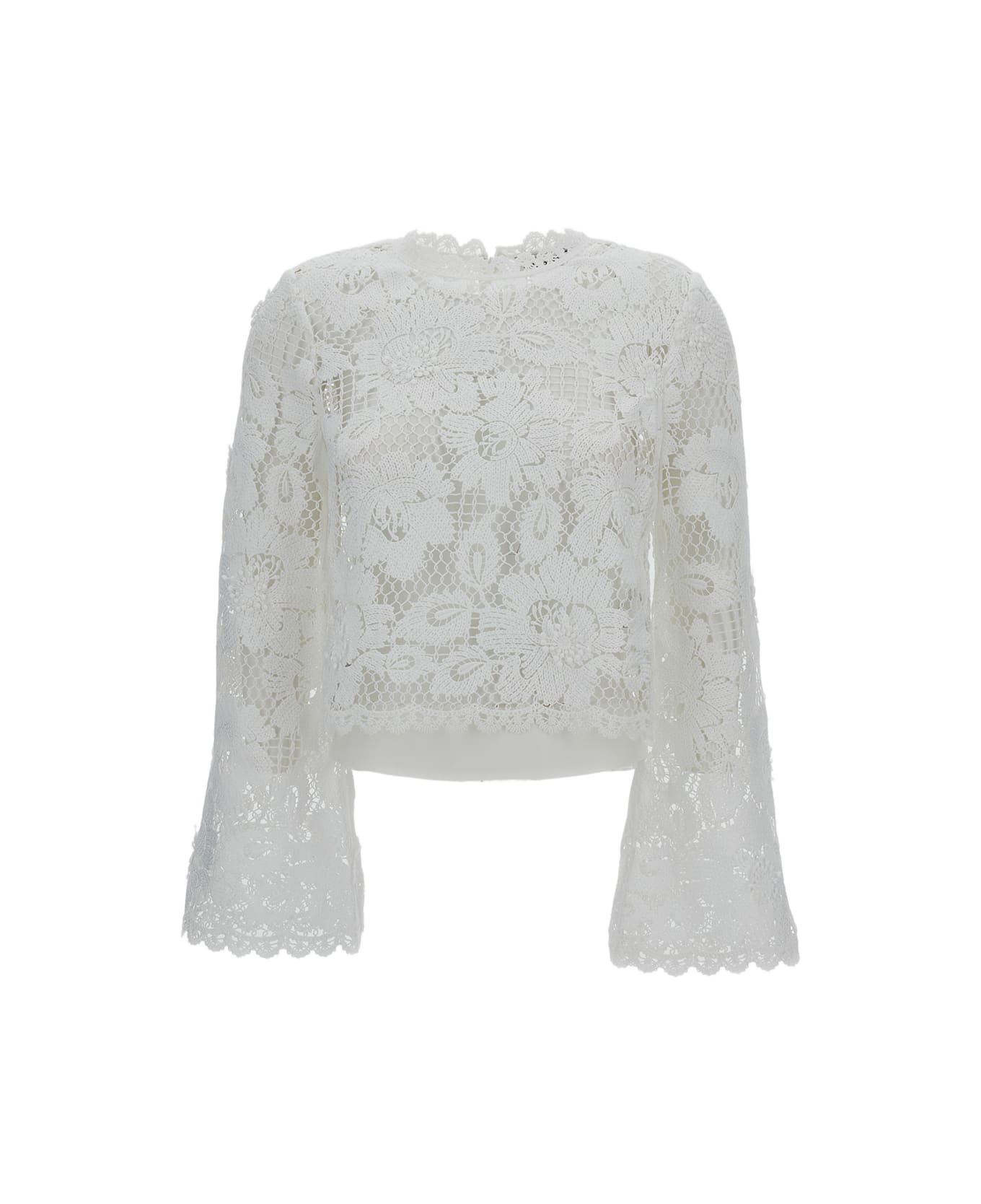 self-portrait White Crochet Lace Top