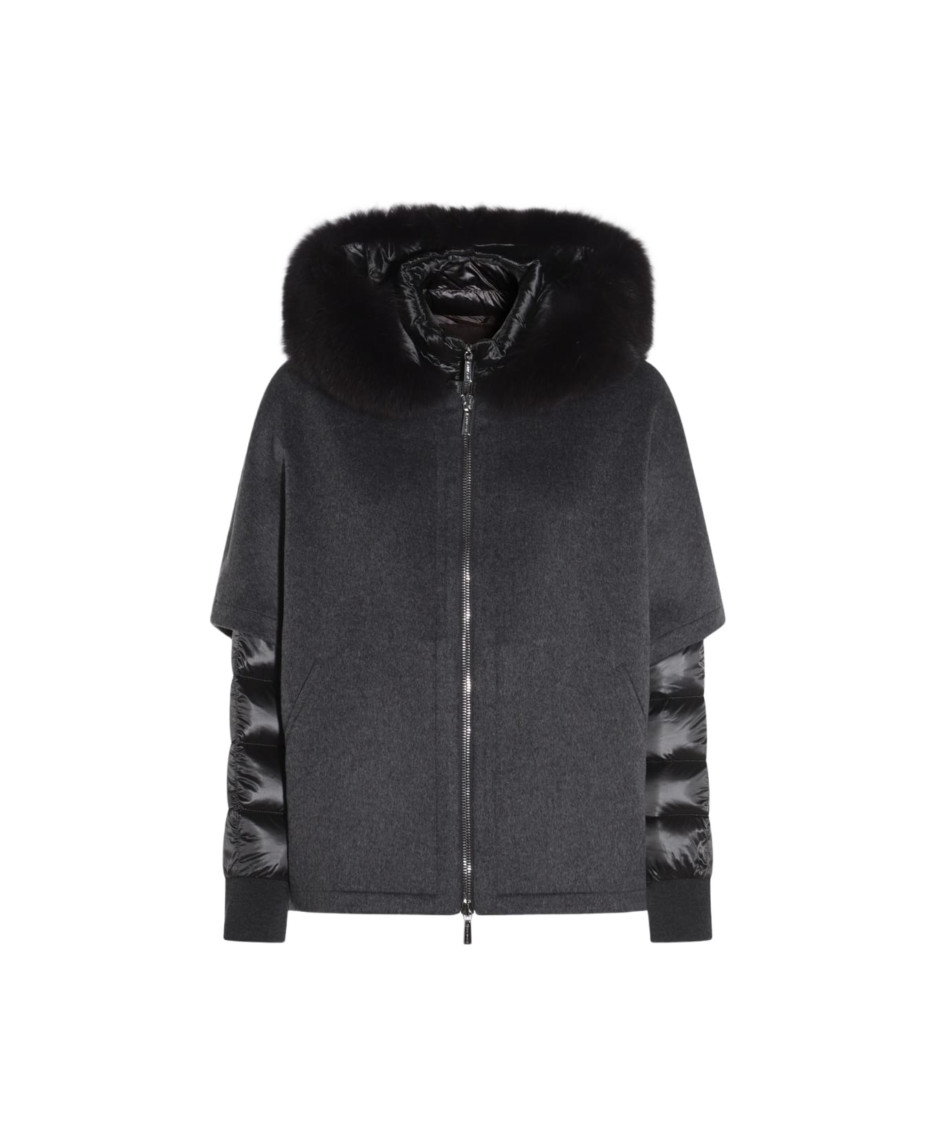 Moorer Dark Grey Wool Down Jacket - Grey