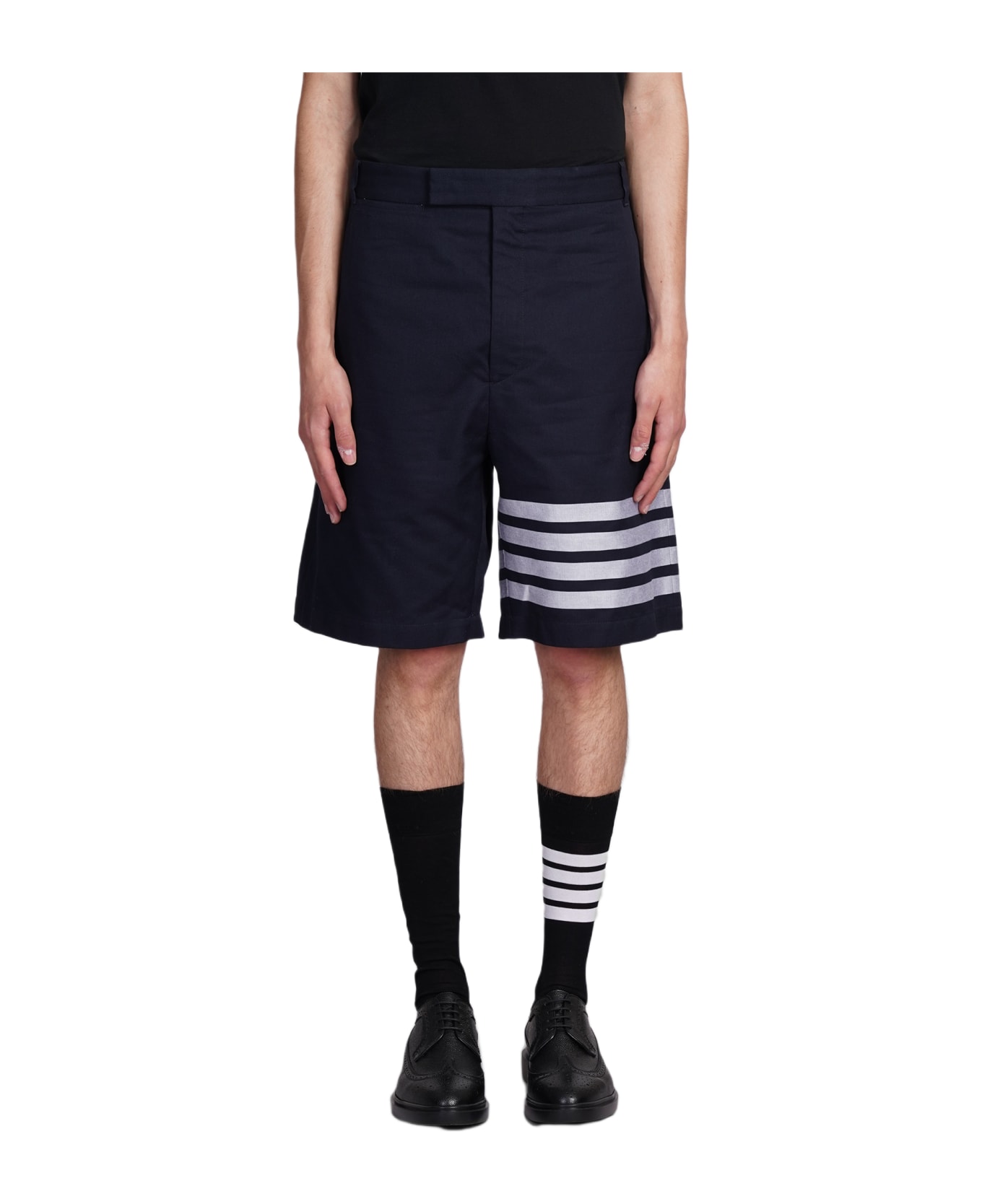 Thom Browne Shorts In Blue Cotton - blue