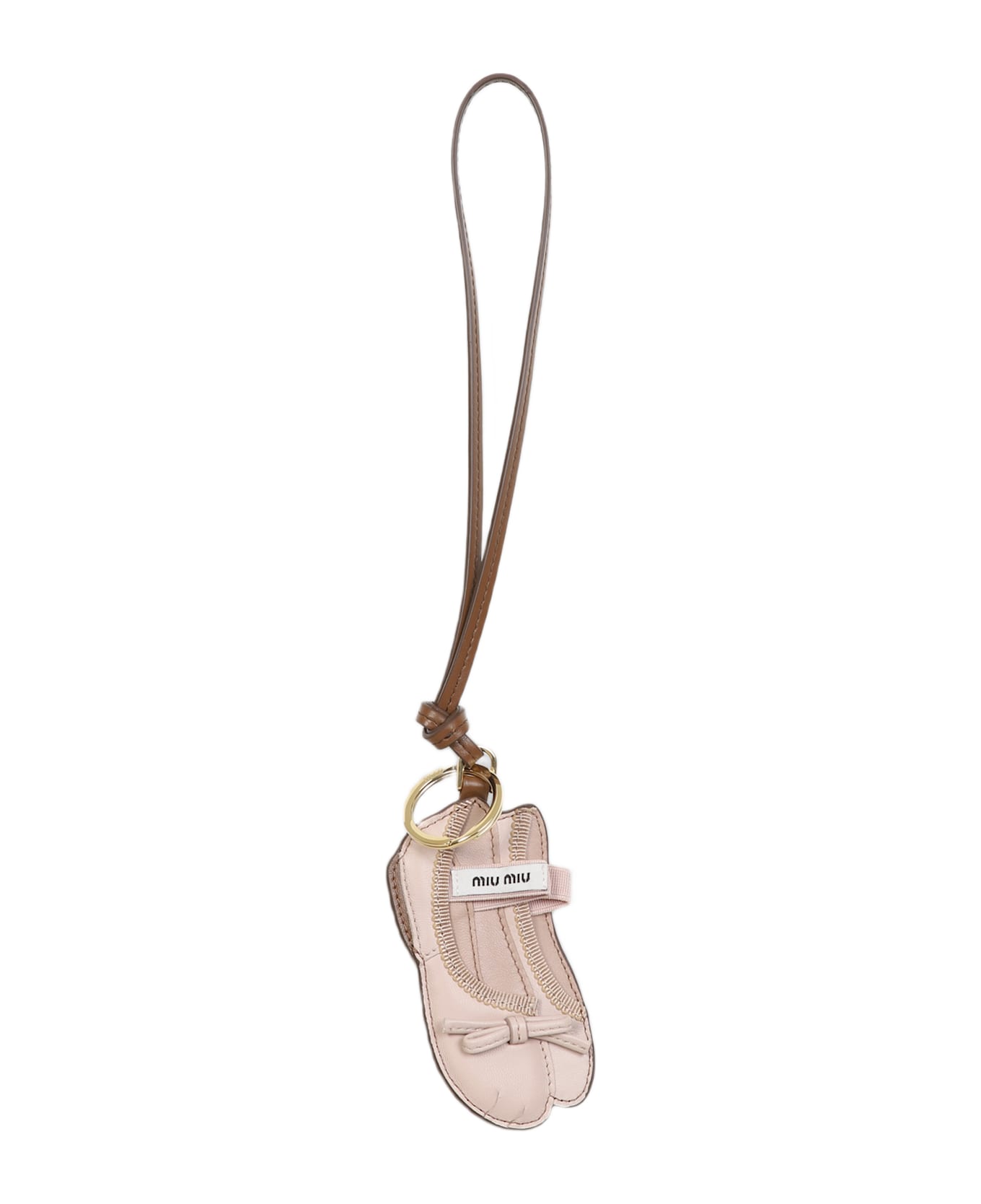 【関税&送料込】Miu Miu Pastel Pink Leather Keyring Miu Miu Pastel Pink Leather Keyring | italist