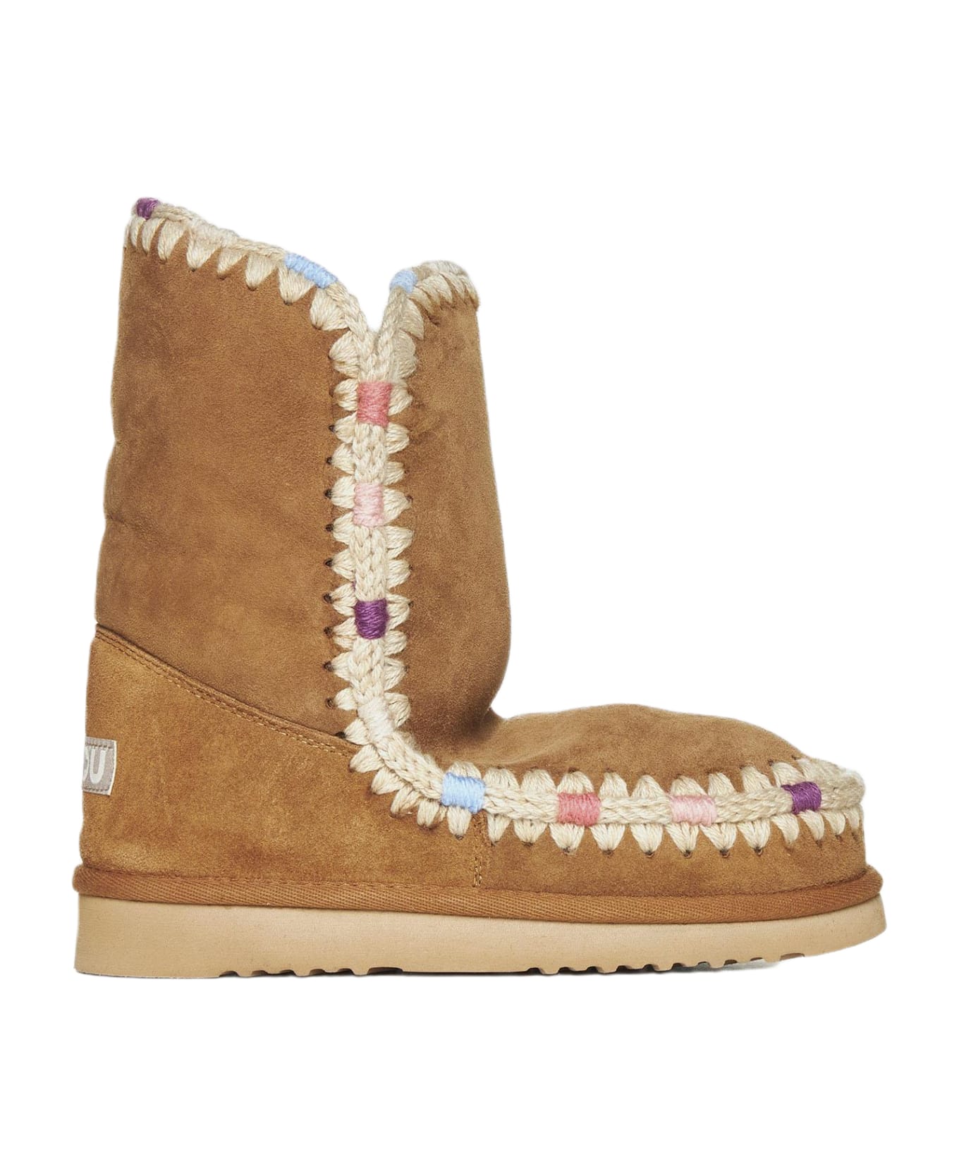 Mou Eskimo Suede And Shearling Ankle Boots - Brown