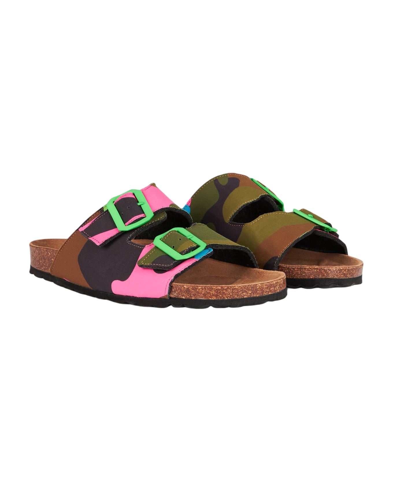 MC2 Saint Barth Sandals With Multicolor Fluo Camouflage Print - FLUO その他各種シューズ