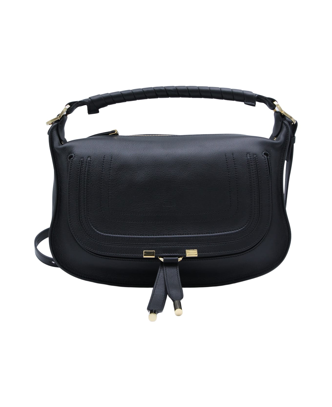 Chloé Black Leather Marcie Shoulder Bag - Black